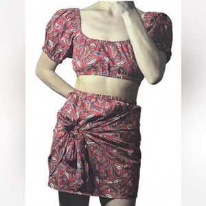 S/M Fashion Brand Company Wench Top/Tie Skirt Set